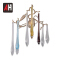 Modern fancy design indoor decorative copper cover colorful crystal drops wall lamp 